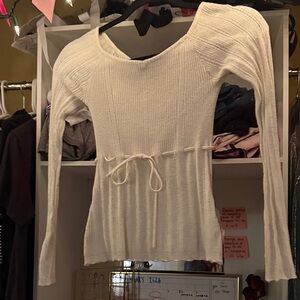 Francesca's Collections Cream Knit Blouse